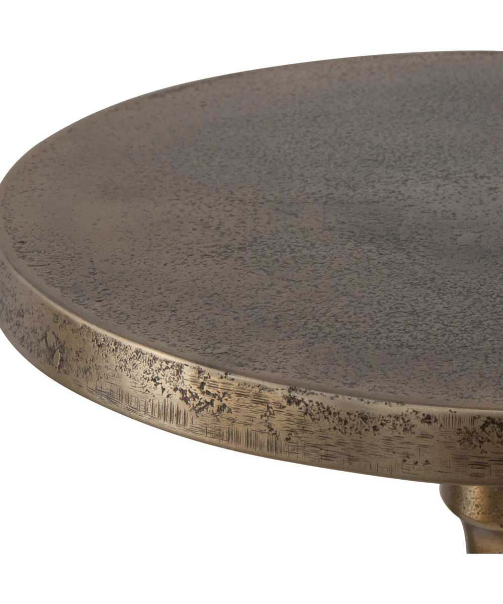 Drink Table in Textured Aluminum and Antique Brass - Image 2
