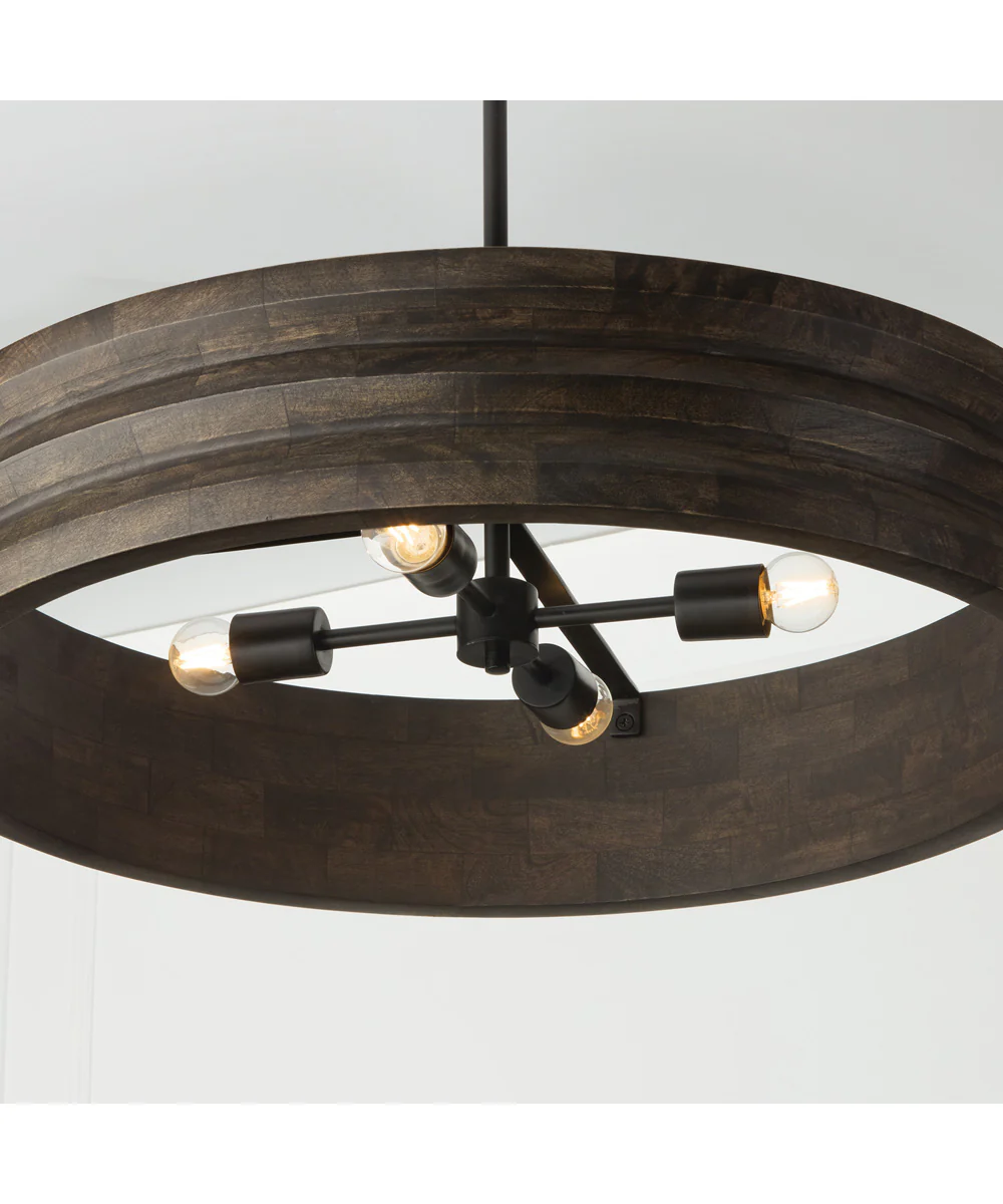 Dunn 4-Light Chandelier Espresso Stain and Black - Image 4