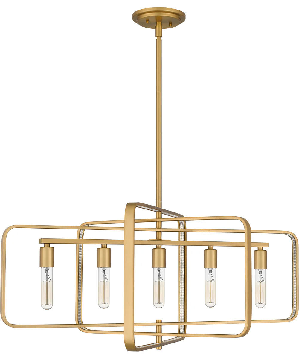Dupree Small 5-light Island Light Brushed Weathered Brass - Image 3