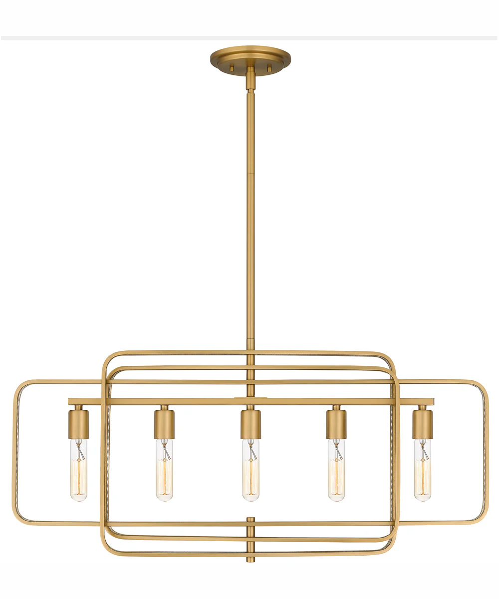 Dupree Small 5-light Island Light Brushed Weathered Brass - Image 4