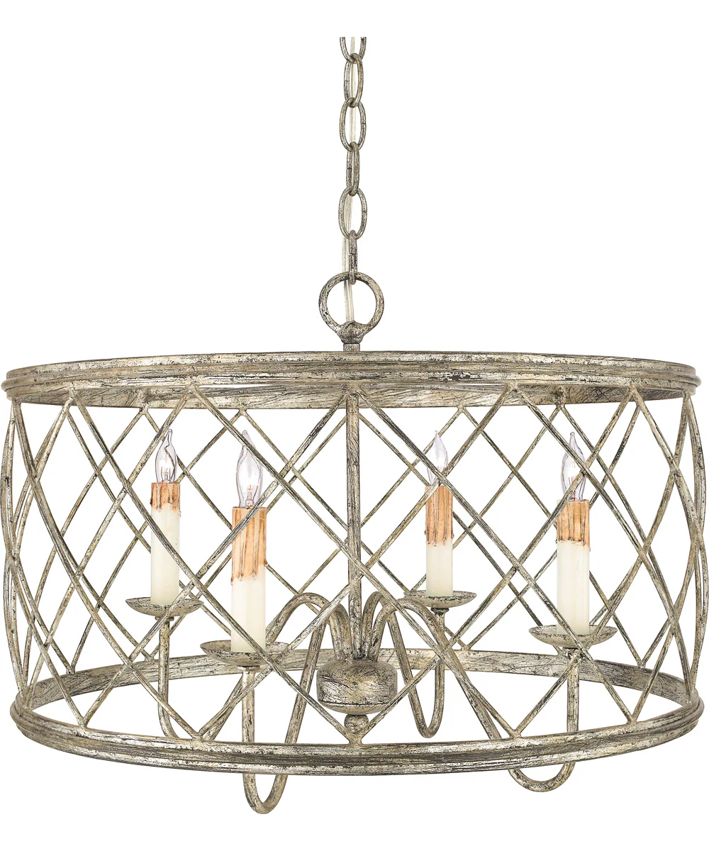 Dury 4-light Pendant Century Silver Leaf