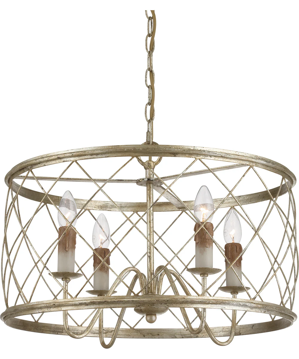 Dury 4-light Pendant Century Silver Leaf - Image 3