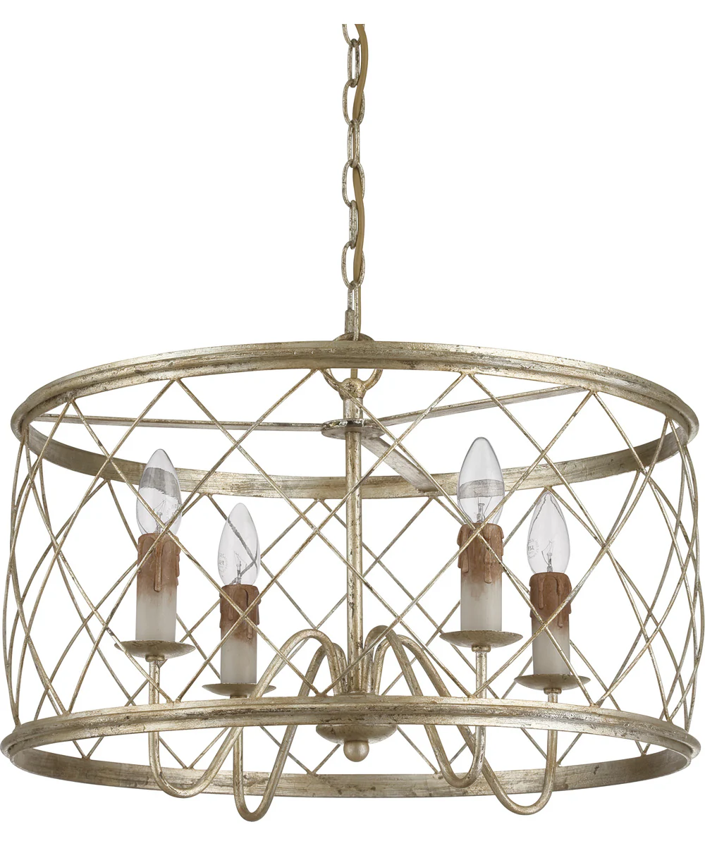 Dury 4-light Pendant Century Silver Leaf - Image 4