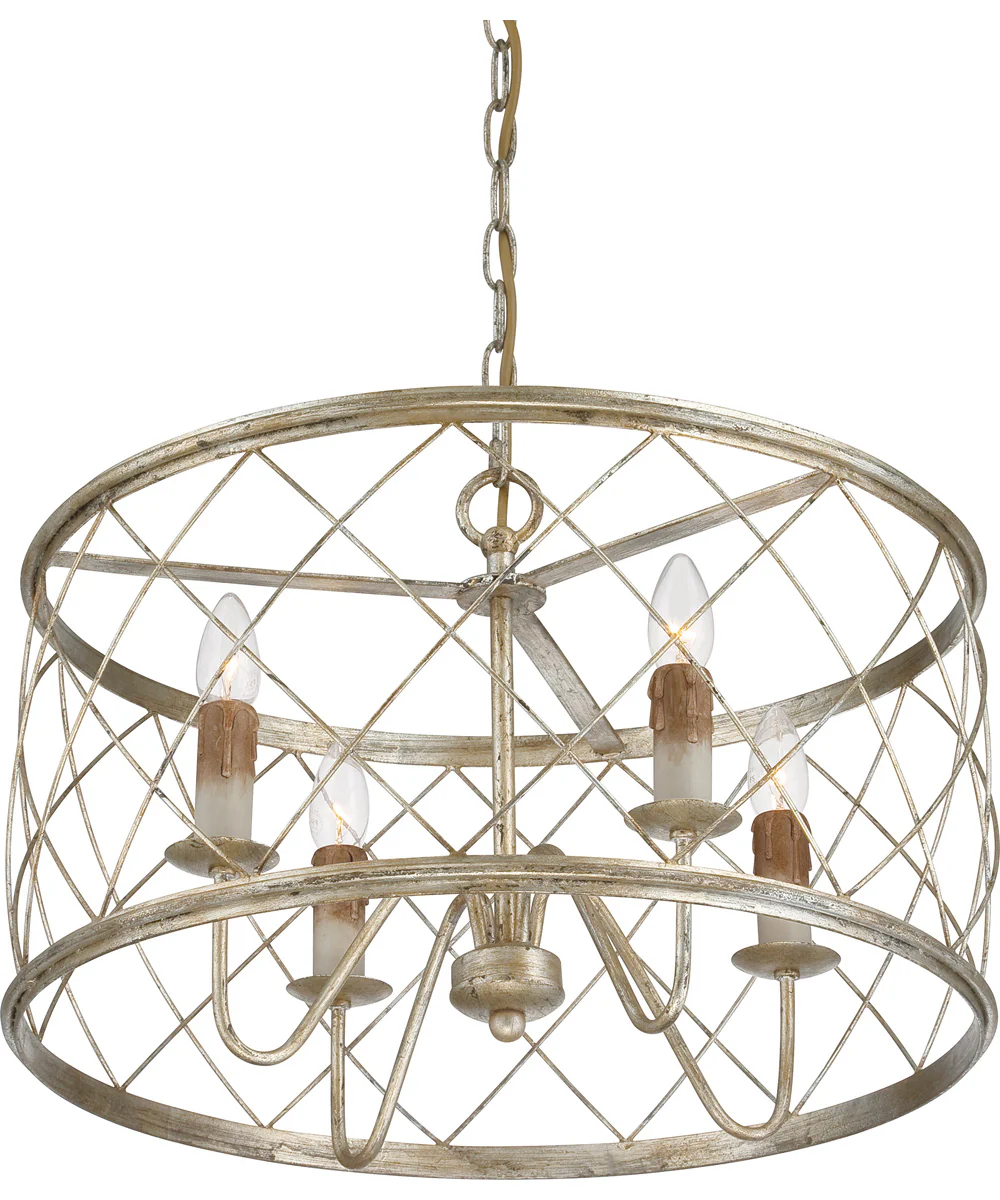 Dury 4-light Pendant Century Silver Leaf - Image 5
