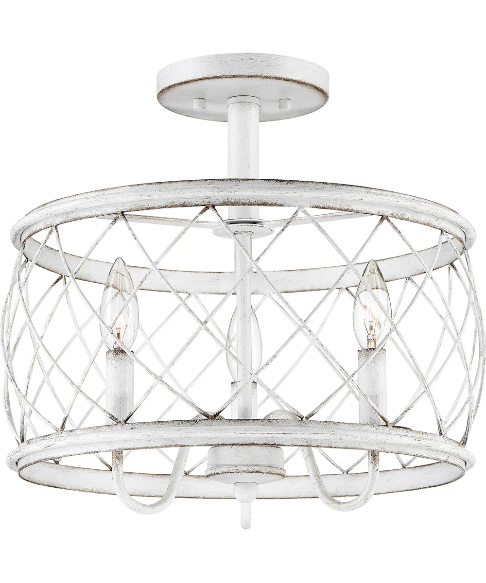 Dury Medium 3-light Semi Flush Mount Antique White - Image 2