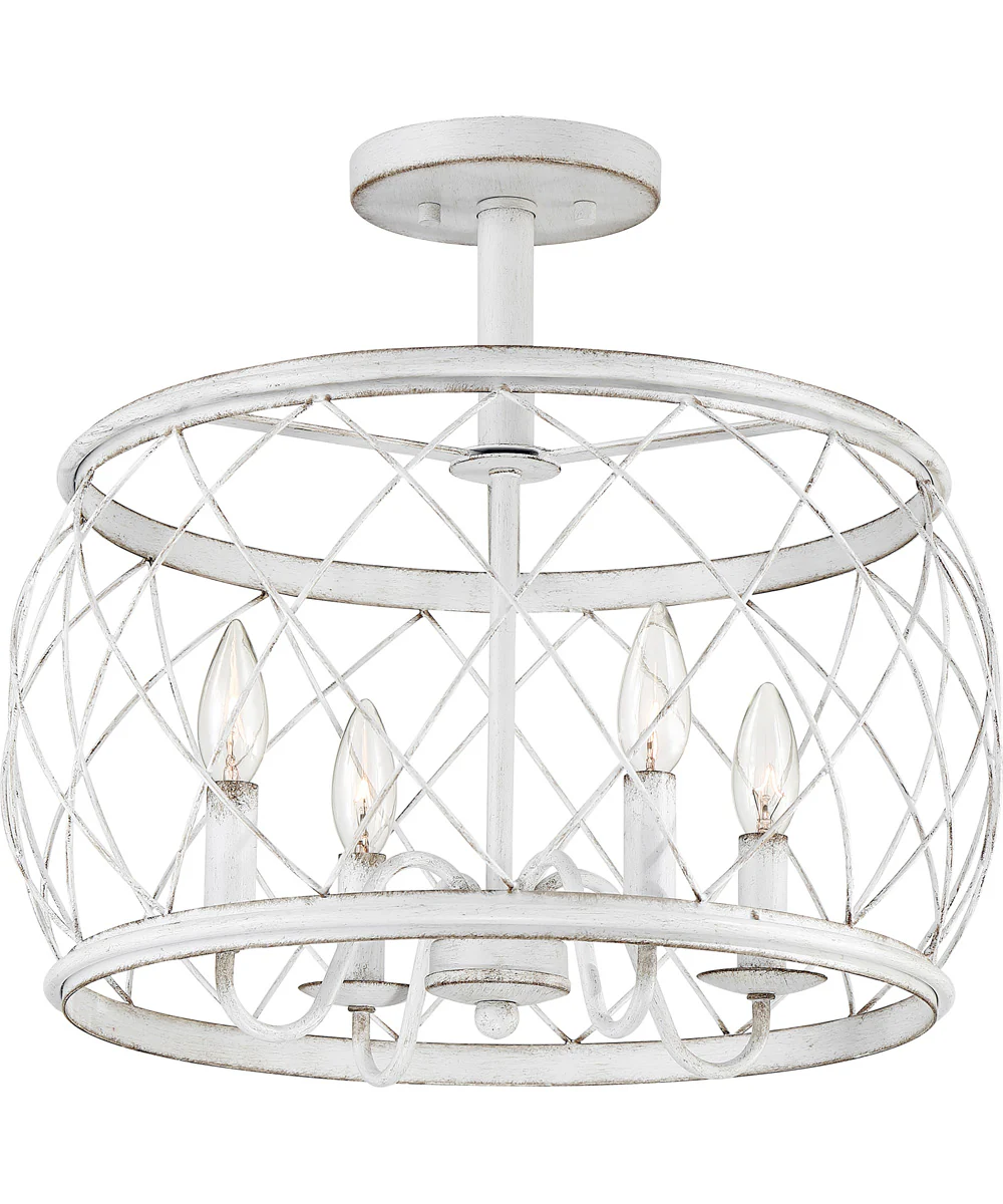 Dury Medium 4-light Semi Flush Mount Antique White - Image 2