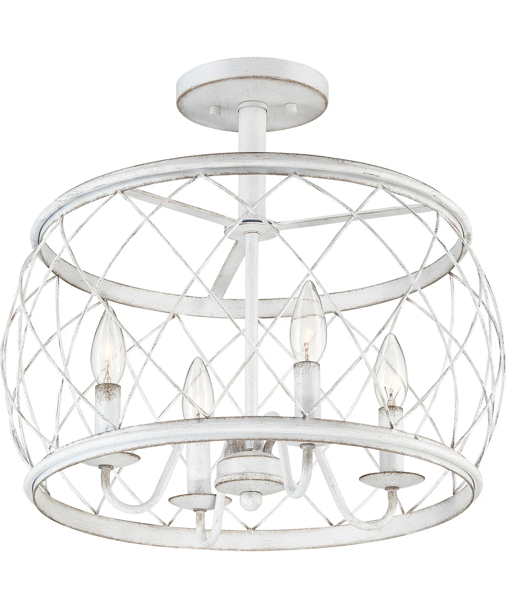 Dury Medium 4-light Semi Flush Mount Antique White - Image 5