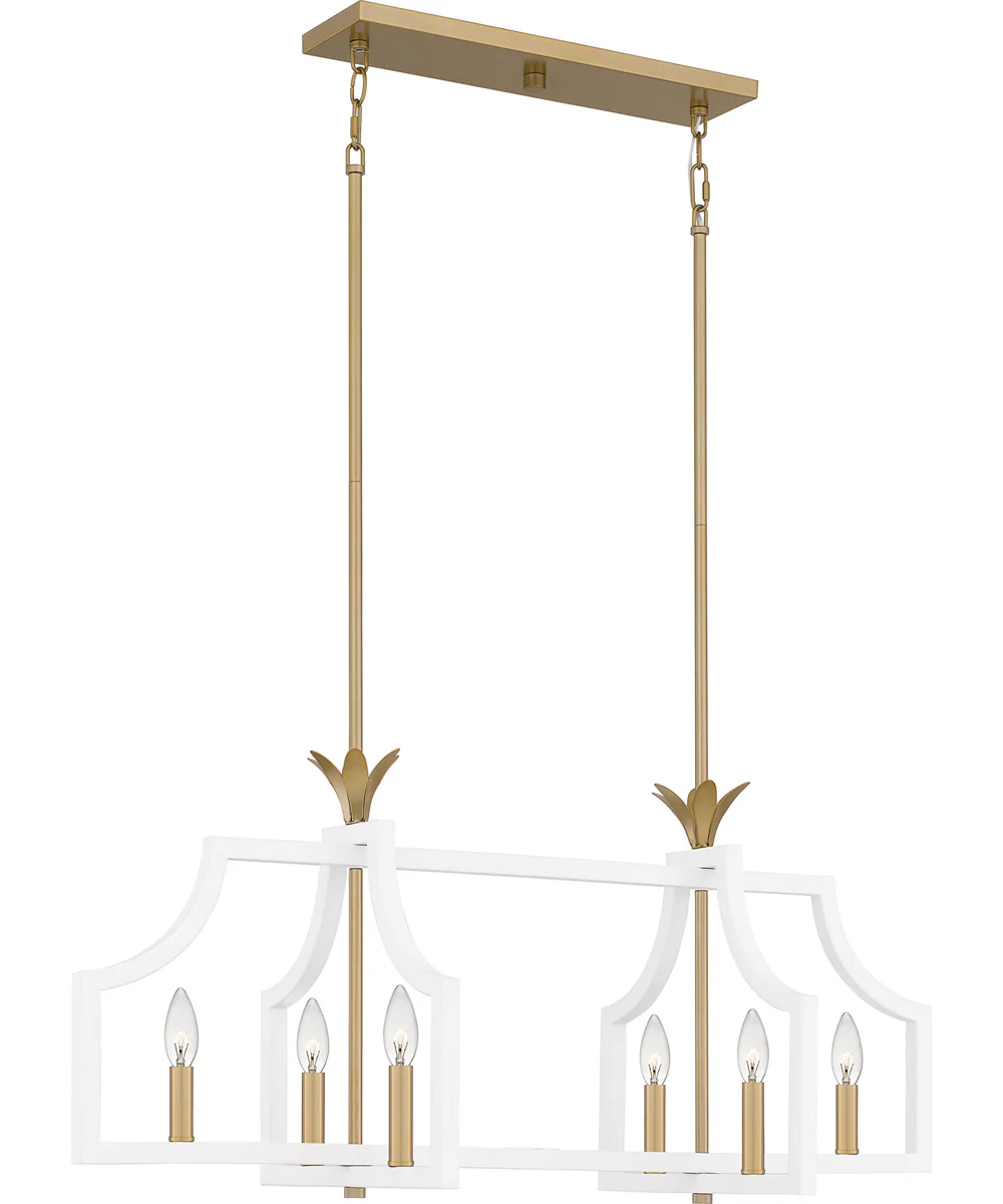 Dusty Lane Medium 6-light Island Light Matte White