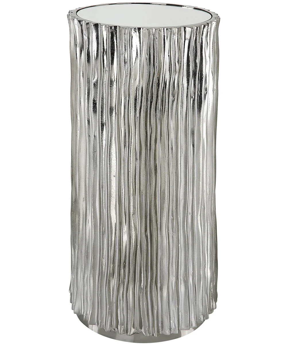 Echo Modern Nickel Drink Table