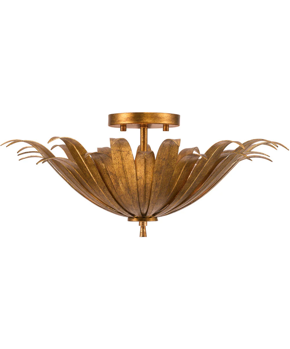Eden 3-Light Semi-Flush Antique Gold