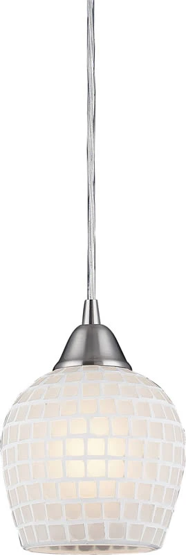 5"w Fusion 1-Light Pendant Satin Nickel/White Mosaic - Image 2