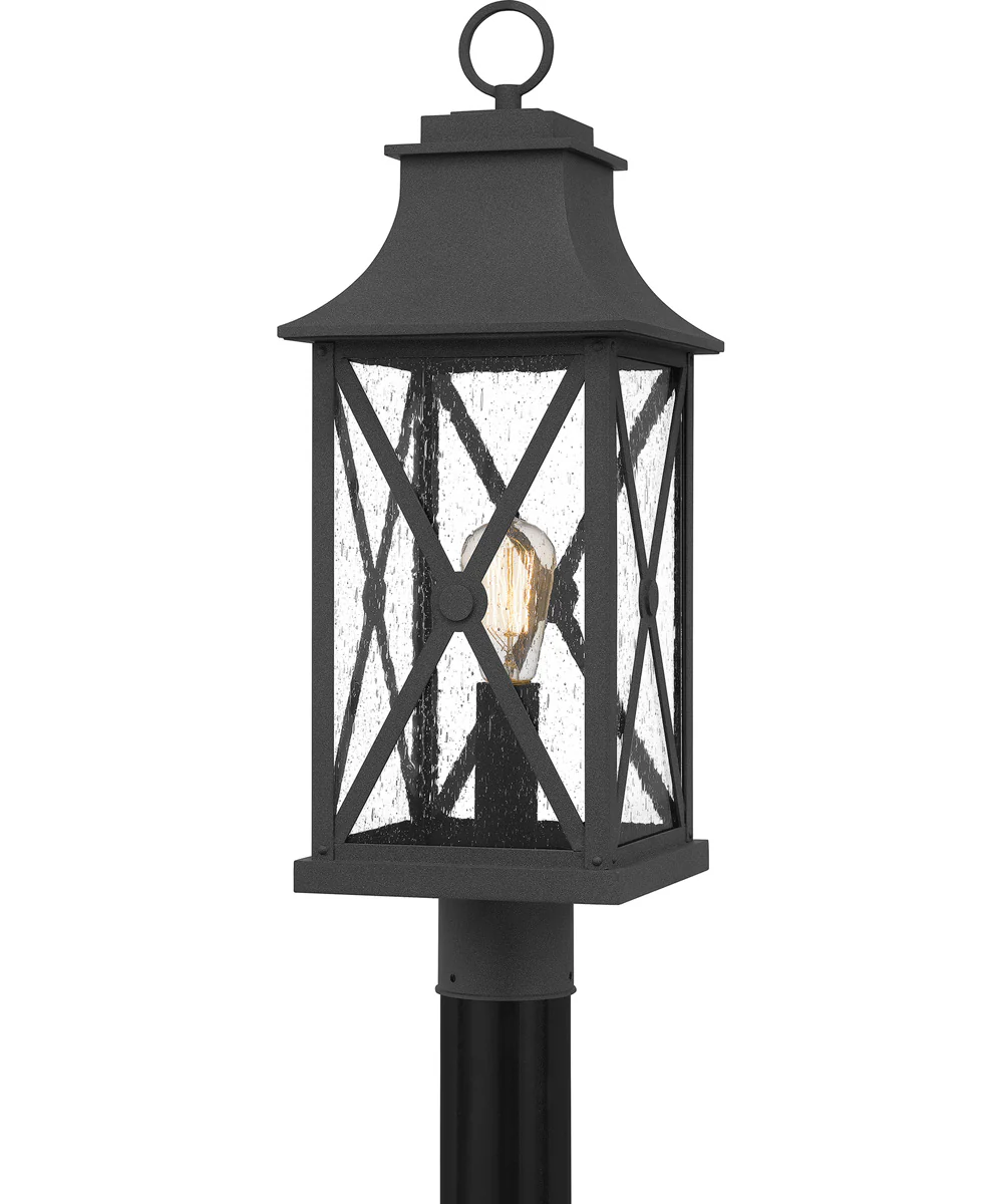 Ellerbee Large 1-light Outdoor Post Light Coastal Armour Aluminum Mottled Black - Image 2