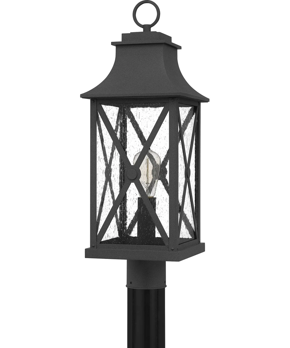 Ellerbee Large 1-light Outdoor Post Light Coastal Armour Aluminum Mottled Black - Image 3
