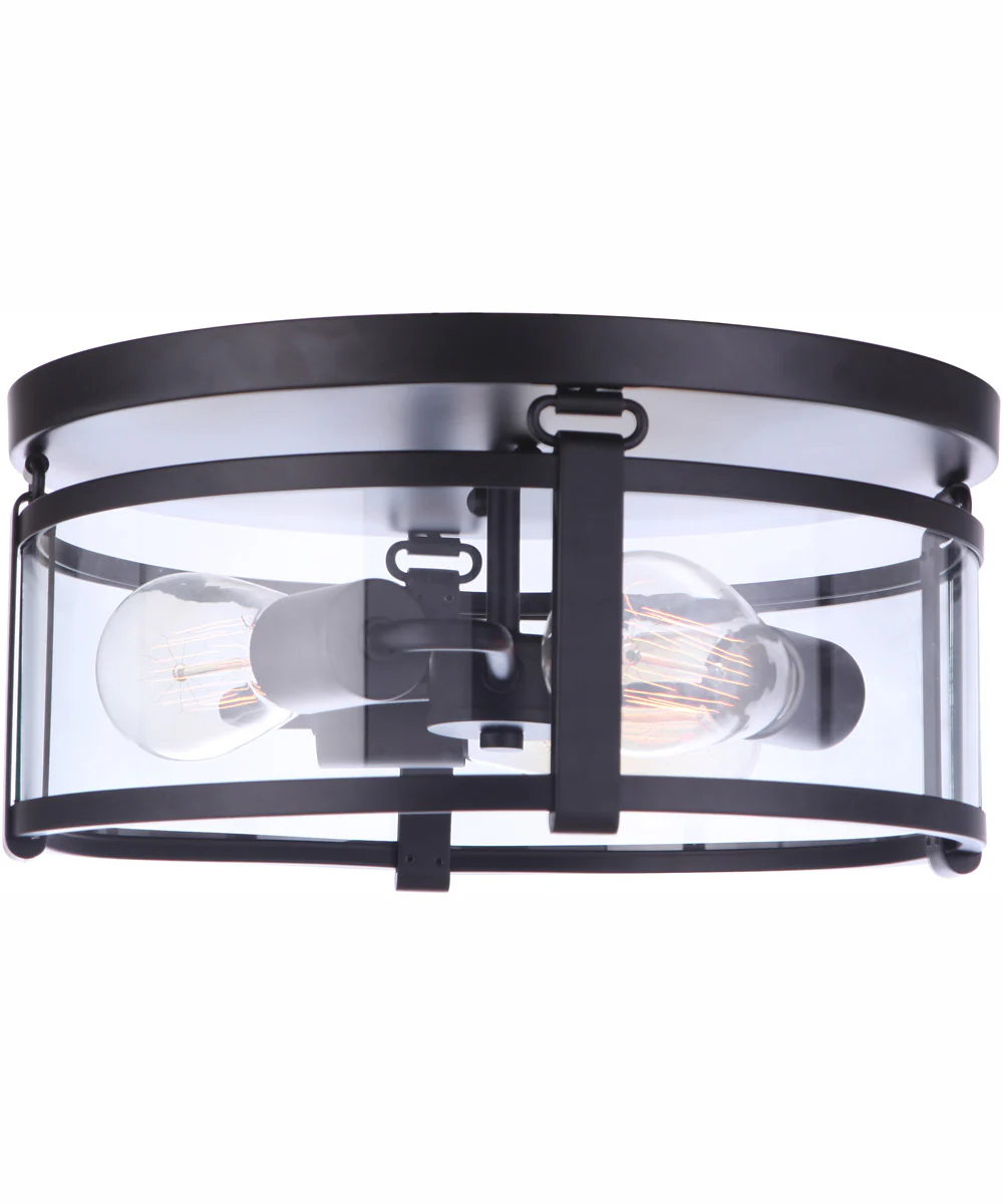 Elliot 3-Light Flush Mount Flat Black - Image 2