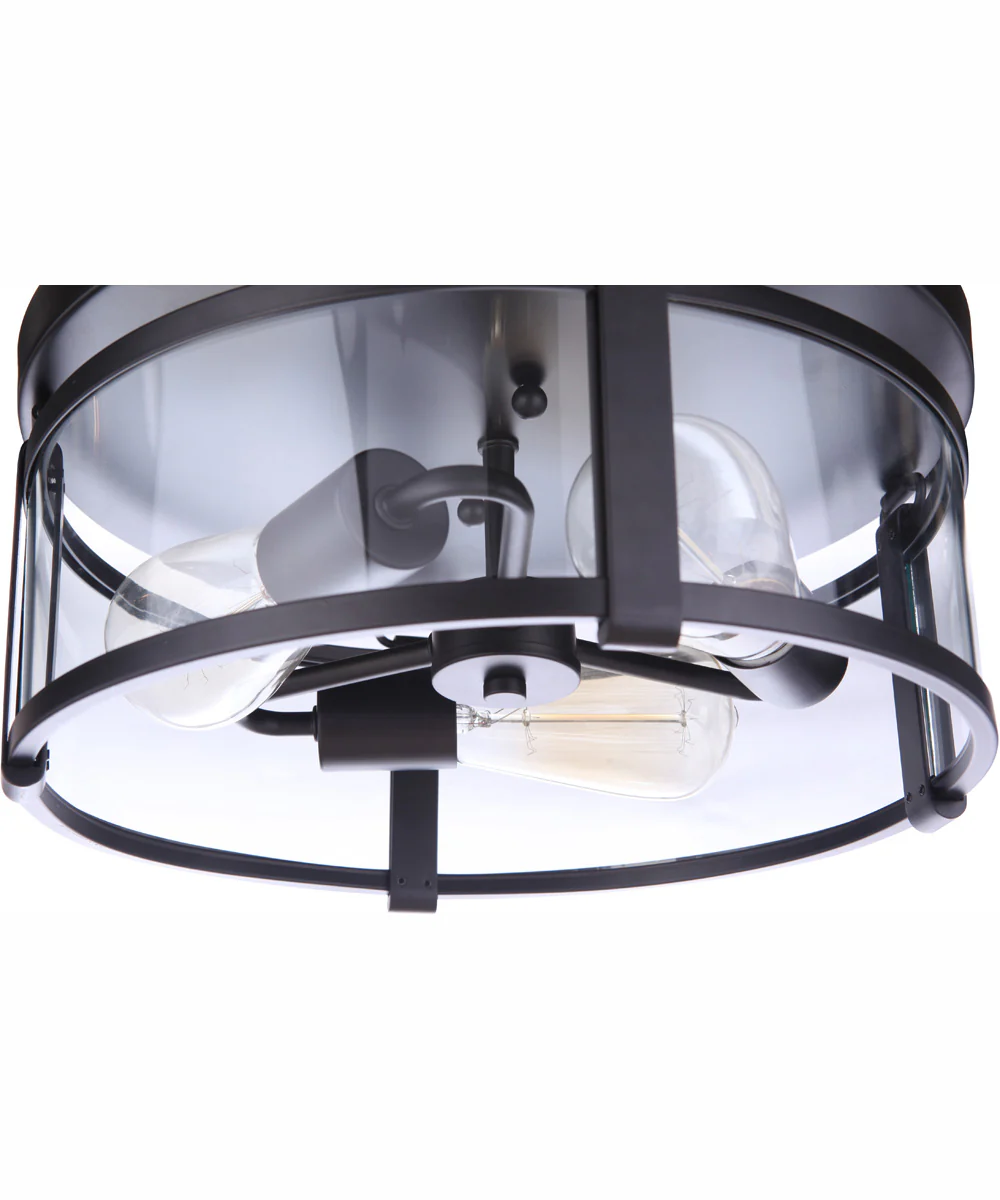 Elliot 3-Light Flush Mount Flat Black - Image 6