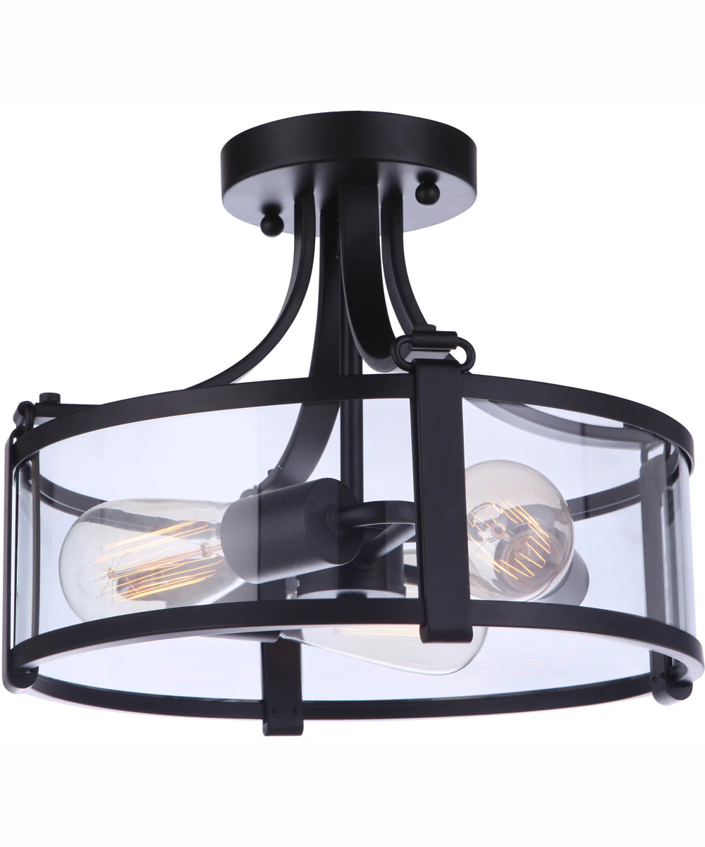 Elliot 3-Light Semi Flush Flat Black - Image 2