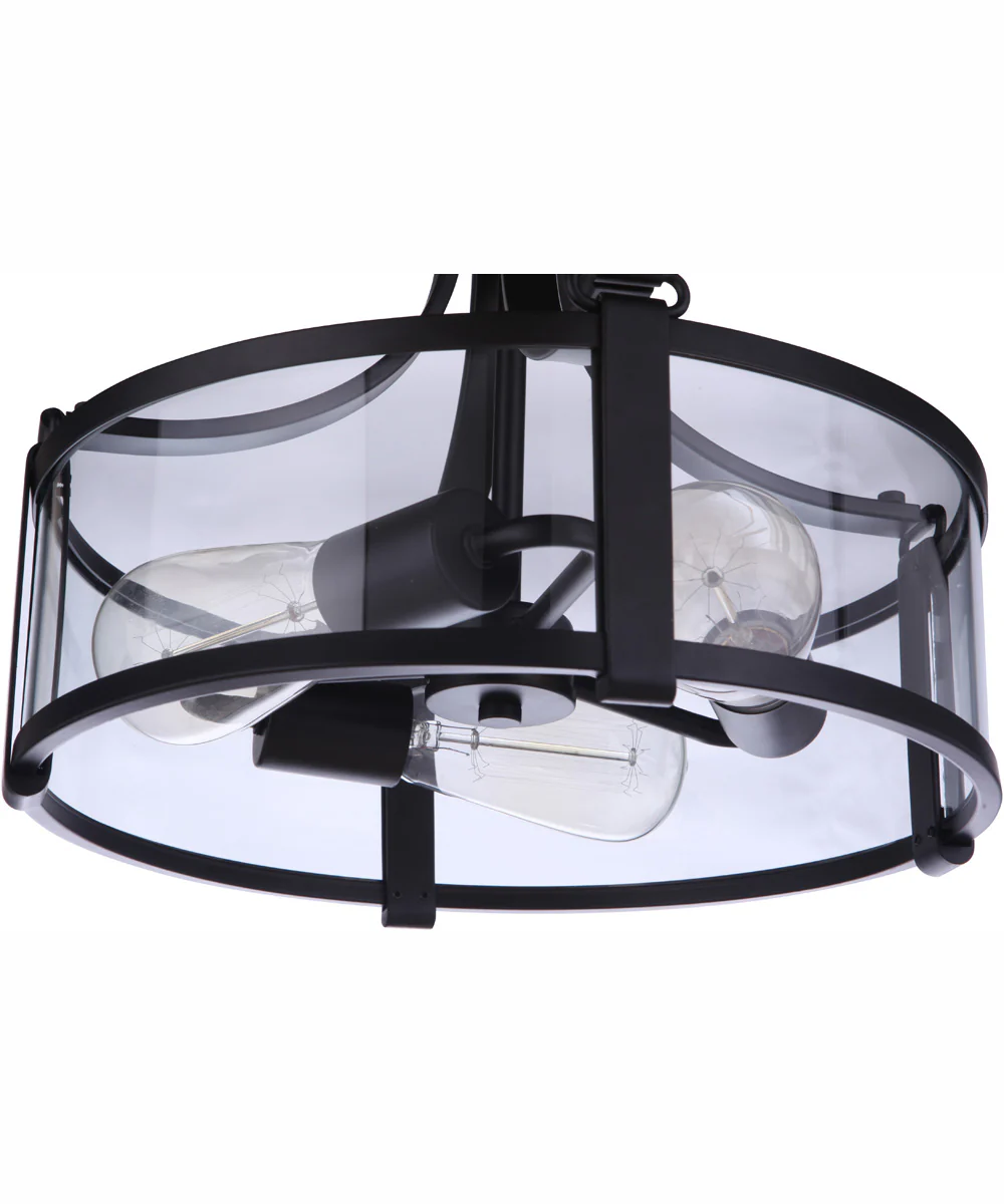 Elliot 3-Light Semi Flush Flat Black - Image 8