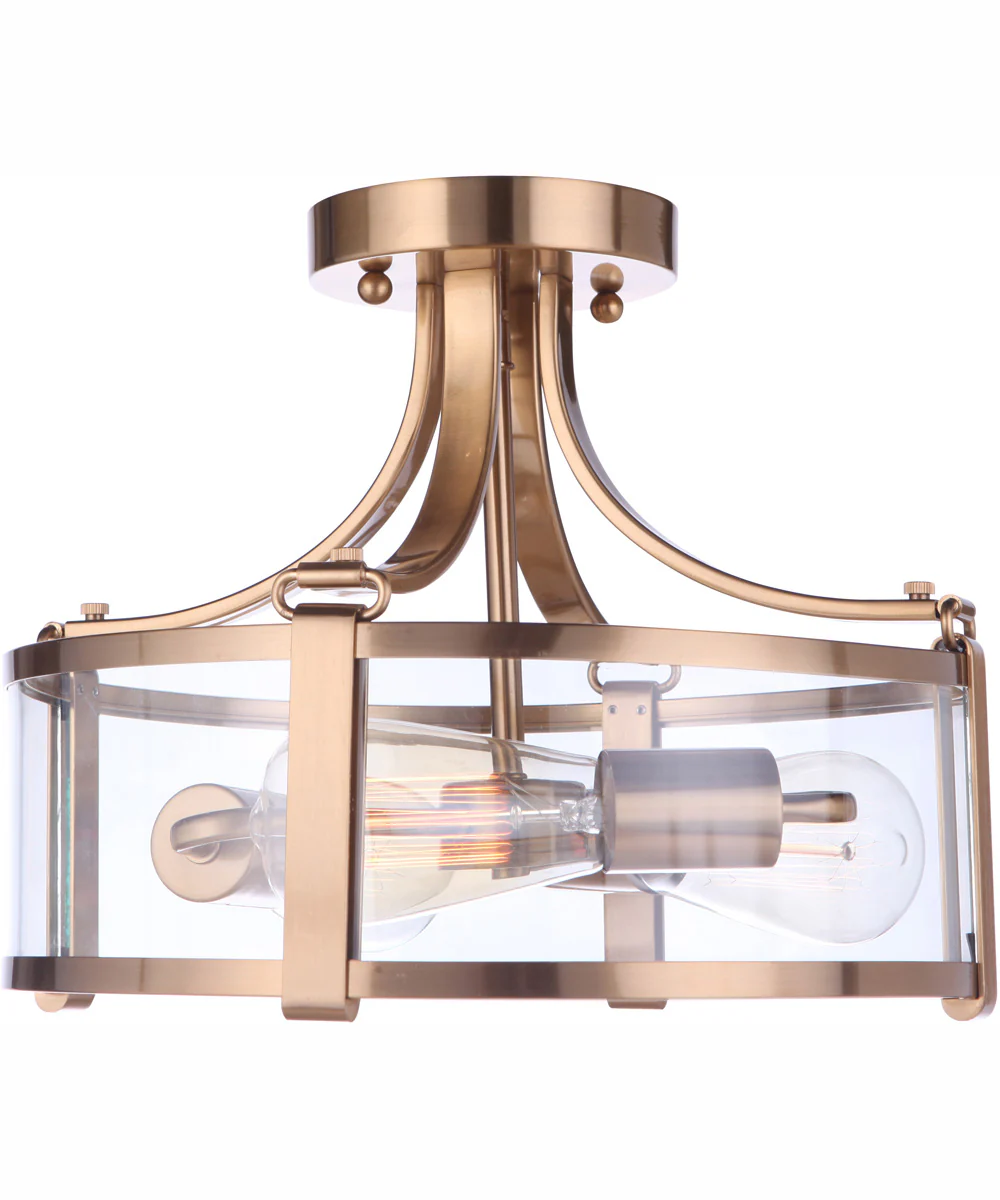 Elliot 3-Light Semi Flush Satin Brass - Image 2