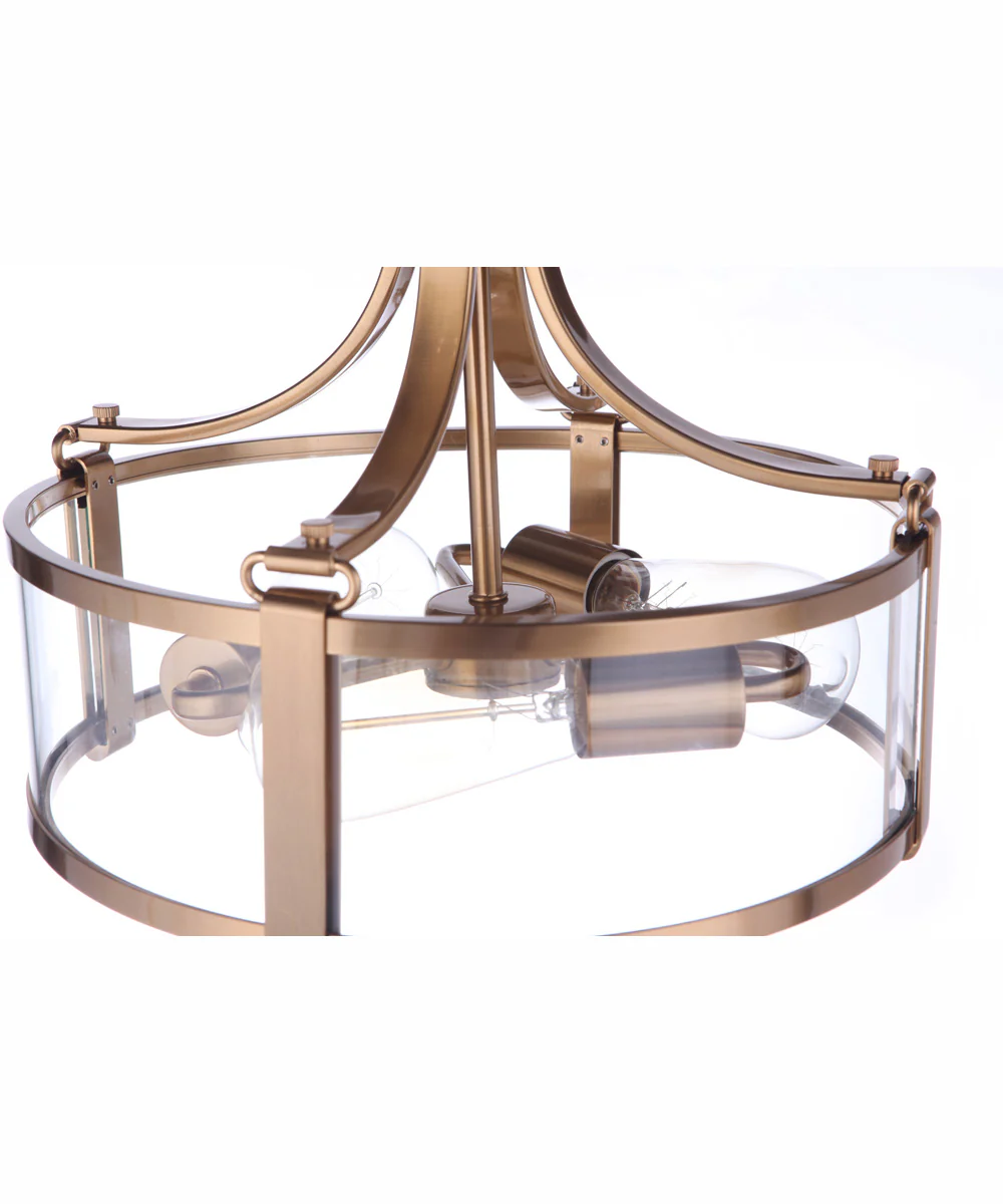 Elliot 3-Light Semi Flush Satin Brass - Image 7