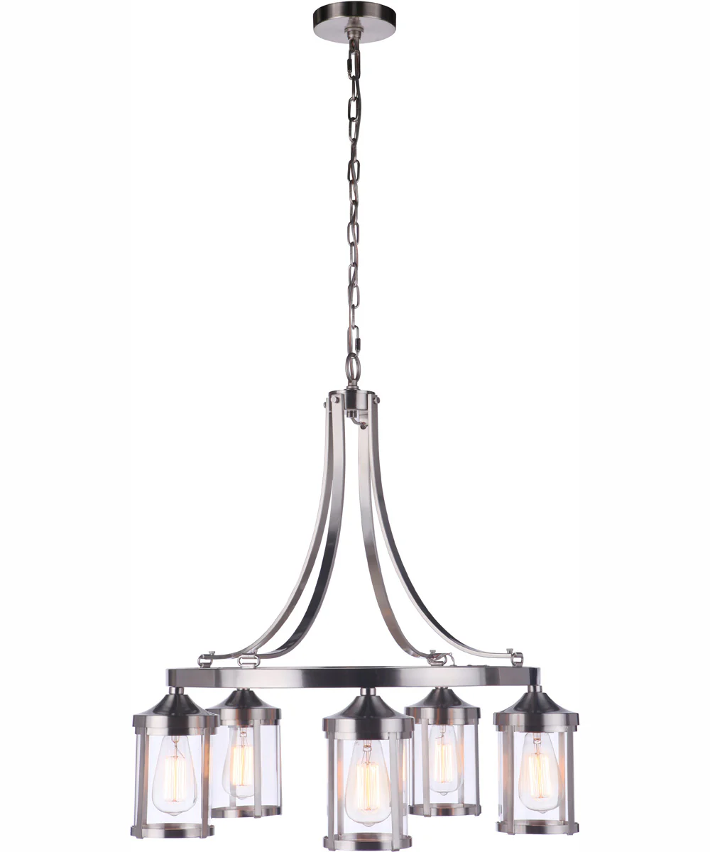 Elliot 5-Light Chandelier Brushed Polished Nickel - Image 2