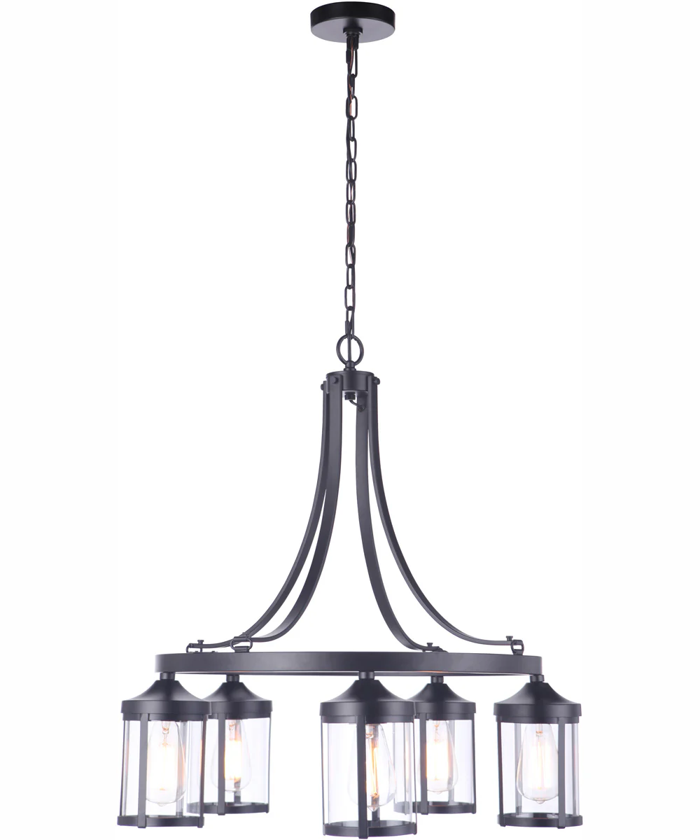 Elliot 5-Light Chandelier Flat Black - Image 2