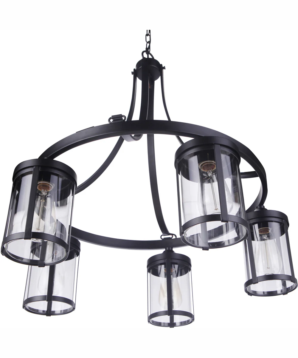 Elliot 5-Light Chandelier Flat Black - Image 5