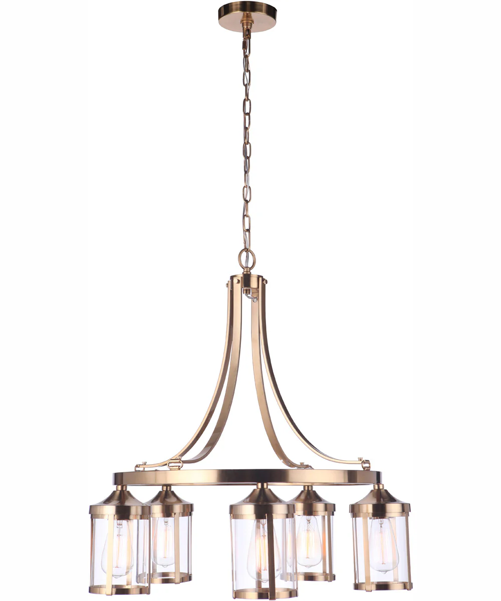 Elliot 5-Light Chandelier Satin Brass - Image 2