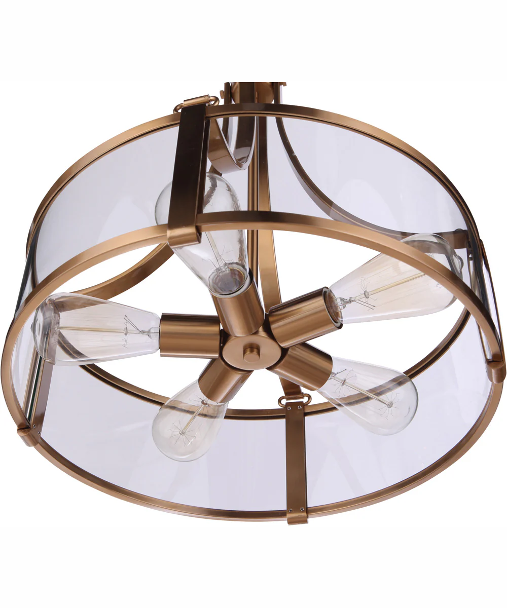Elliot 5-Light Pendant Satin Brass - Image 6