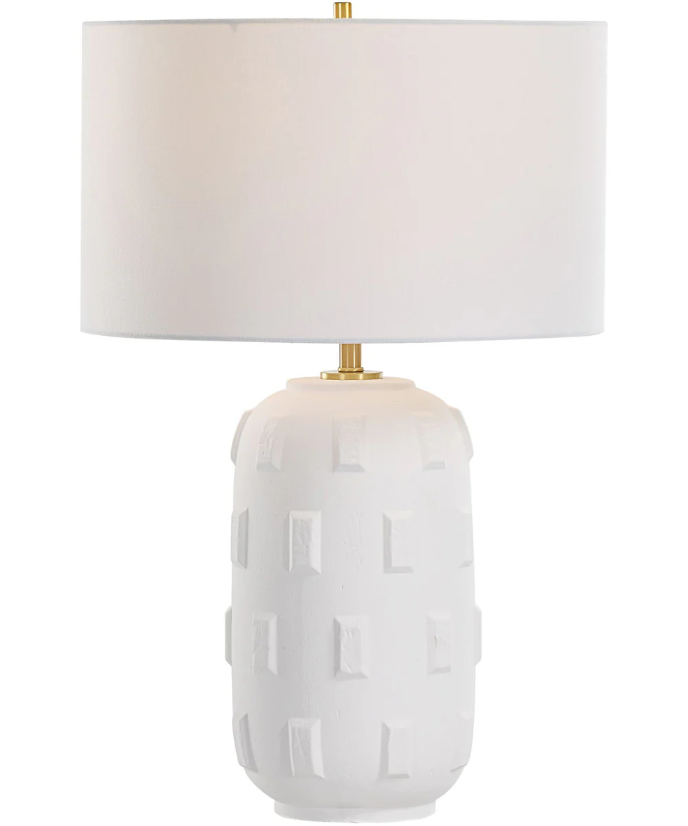 Emerie Textured White Table Lamp