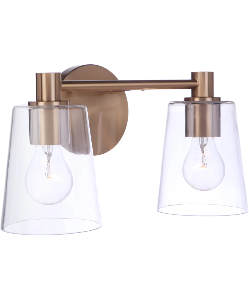 Emilio 2-Light Vanity Satin Brass - Image 2