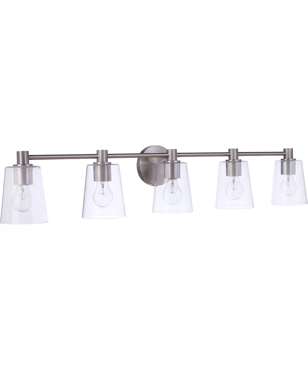 Emilio 5-Light Vanity Brushed Polished Nickel