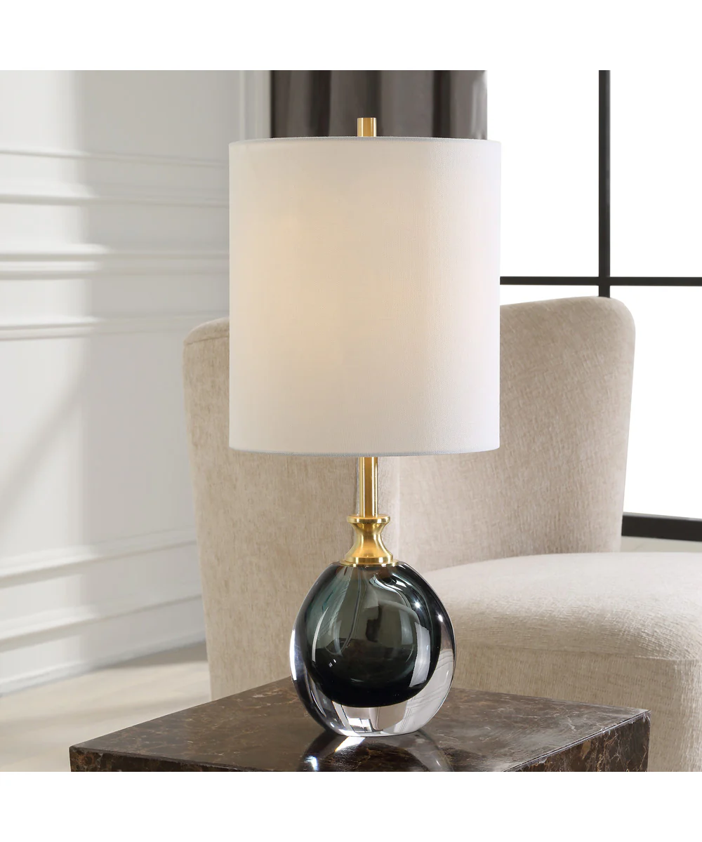 Enigma Teal Blue Glass Buffet Lamp - Image 2
