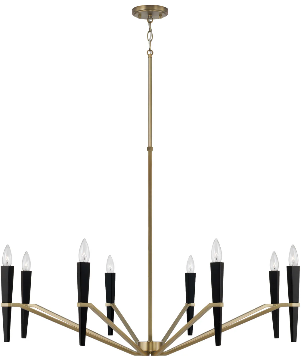 Enzo 8-Light Chandelier Aged Brass and Black