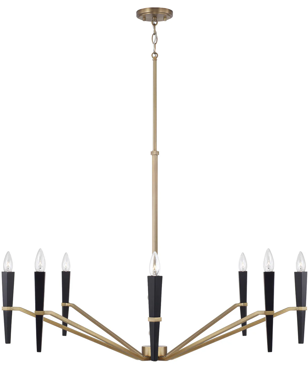 Enzo 8-Light Chandelier Aged Brass and Black - Image 3