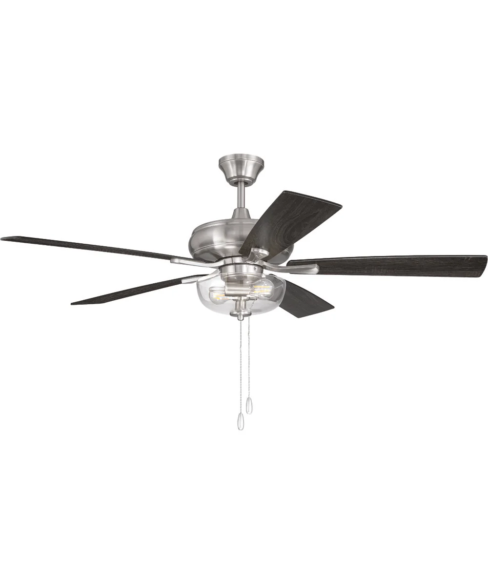 EOS 2 Light Clear Bowl 52" Ceiling Fan 2-Light Fan Brushed Polished Nickel - Image 4