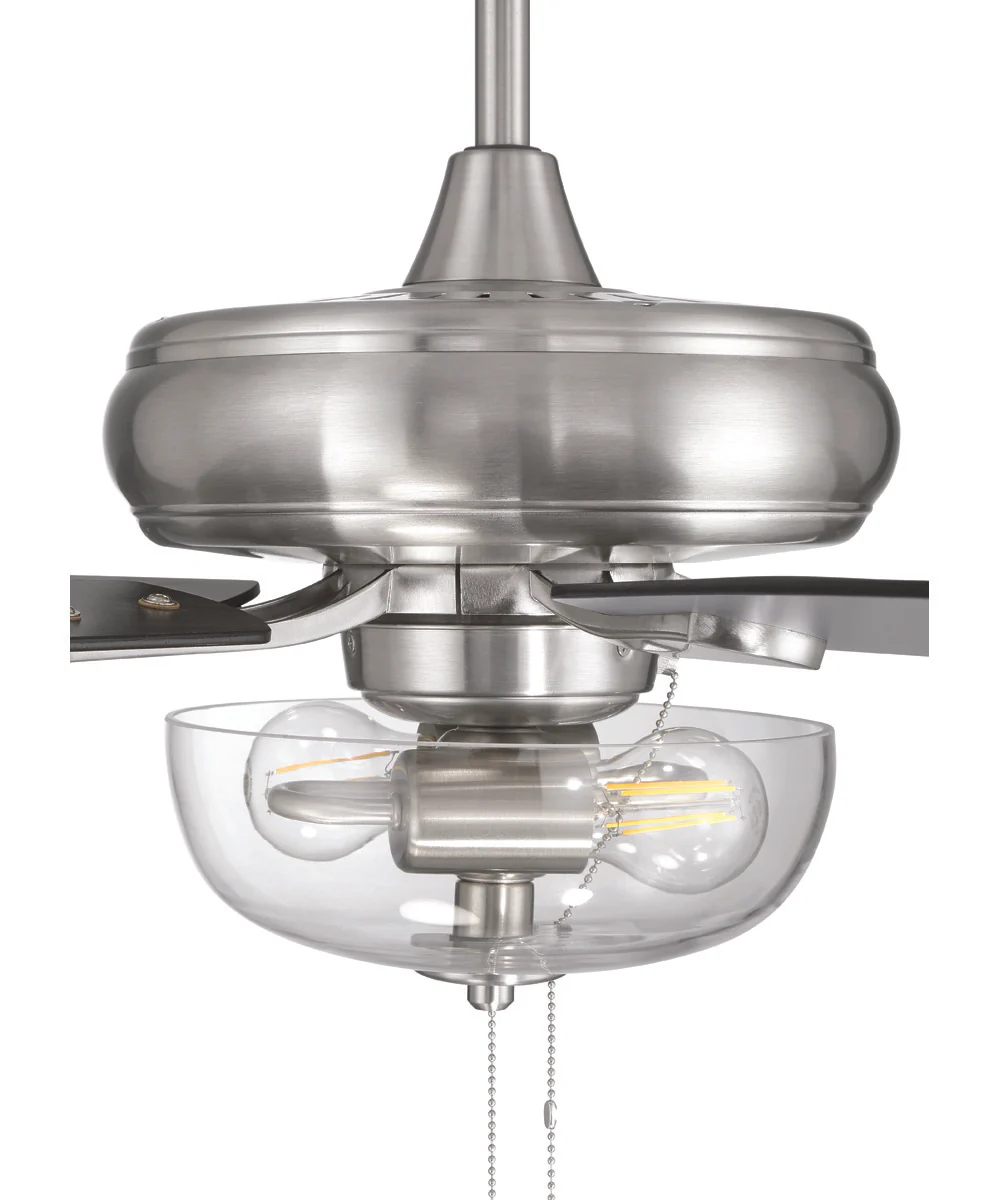 EOS 2 Light Clear Bowl 52" Ceiling Fan 2-Light Fan Brushed Polished Nickel - Image 6