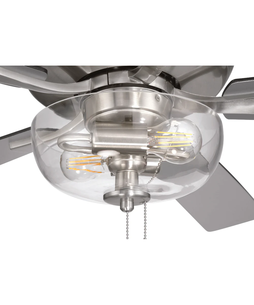 EOS 2 Light Clear Bowl 52" Ceiling Fan 2-Light Fan Brushed Polished Nickel - Image 9