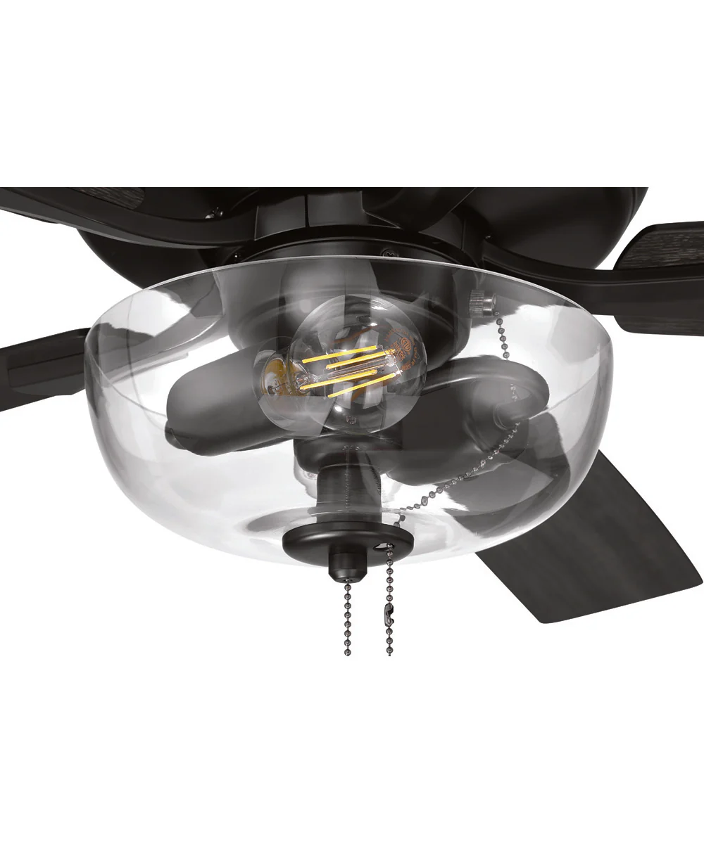 EOS 2 Light Clear Bowl 52" Ceiling Fan 2-Light Fan Flat Black - Image 9