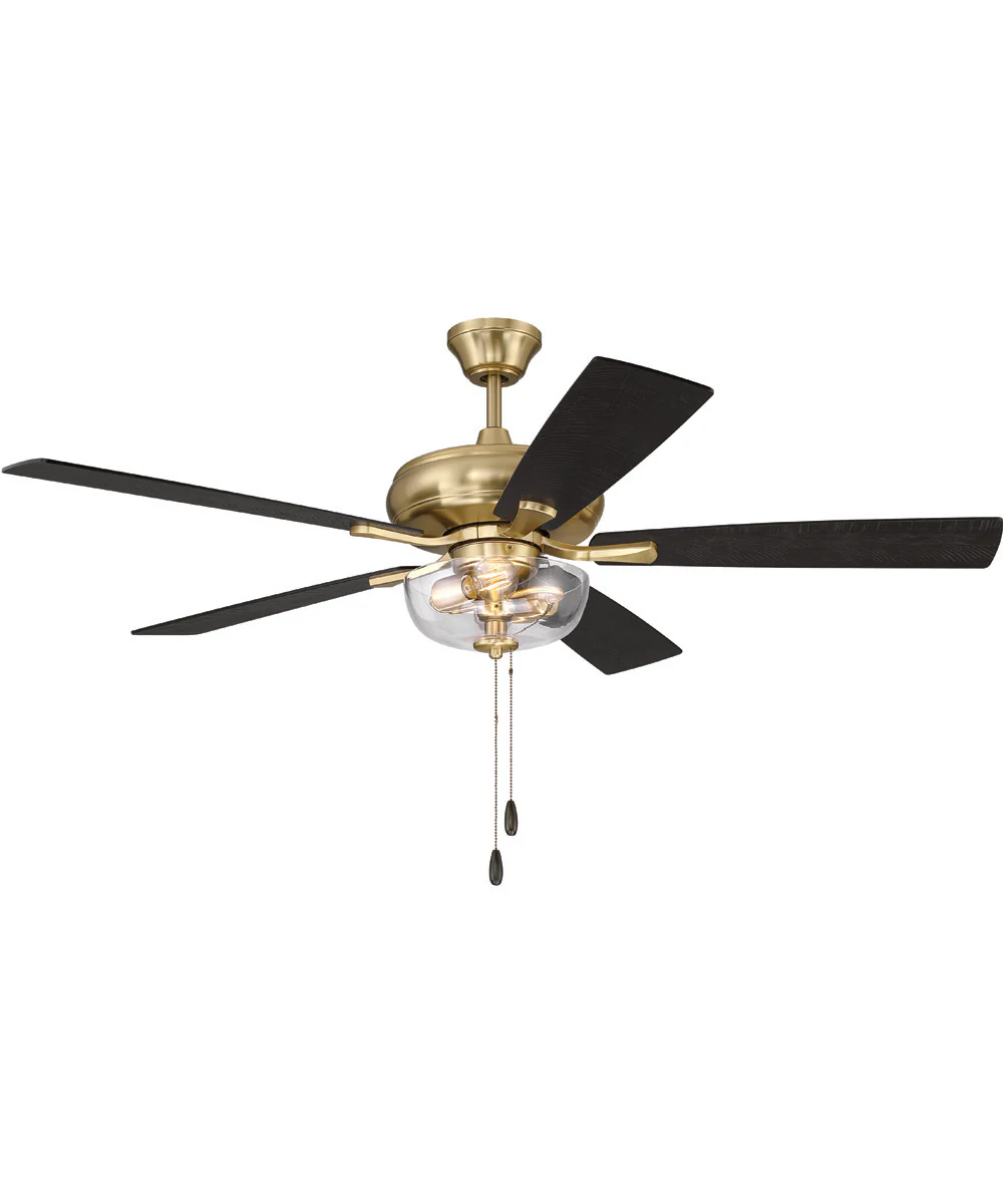 EOS 2 Light Clear Bowl 52" Ceiling Fan 2-Light Fan Satin Brass - Image 5