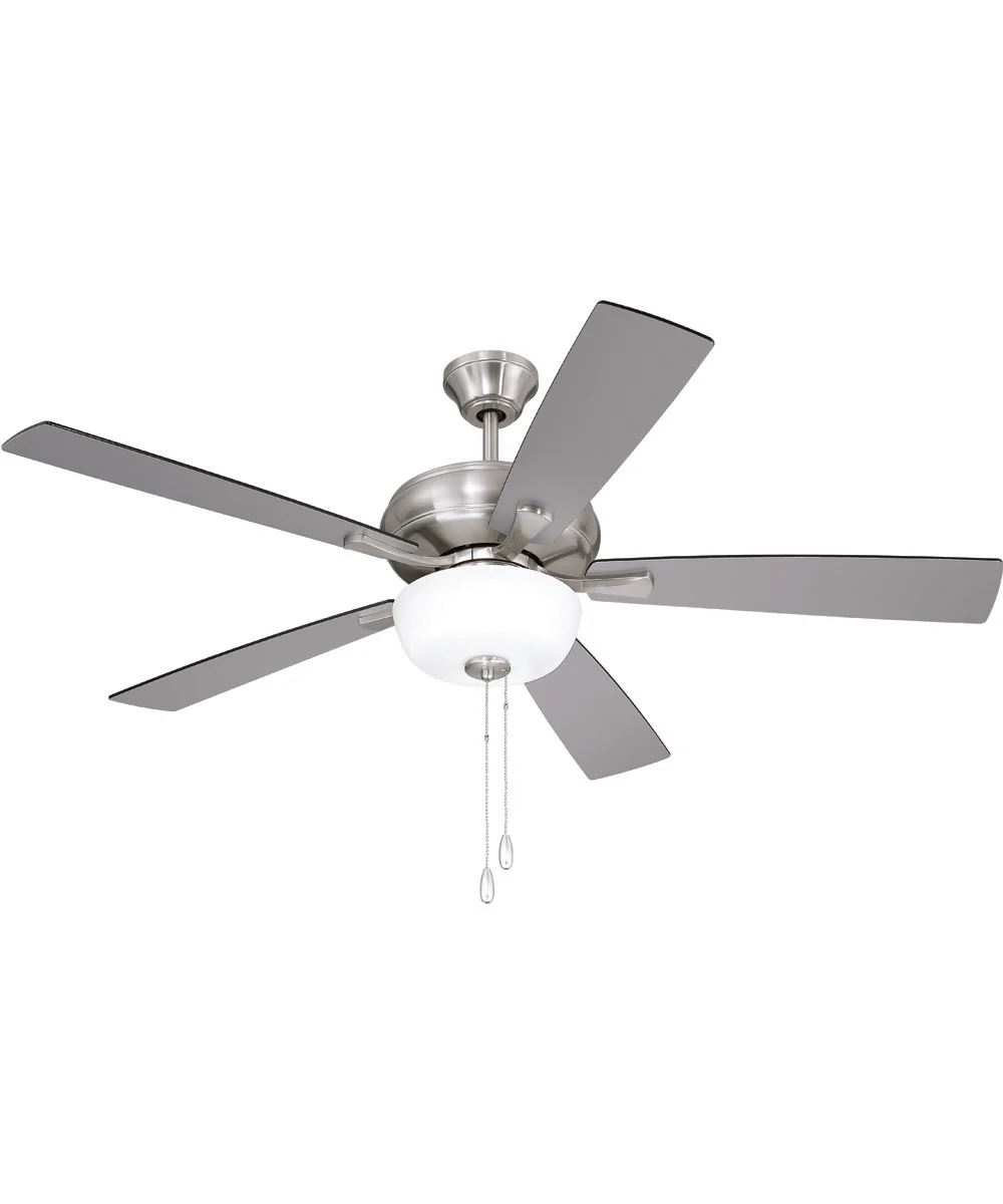 EOS 2 Light Frosted White Bowl 52" Ceiling Fan 2-Light Fan Brushed Polished Nickel - Image 10