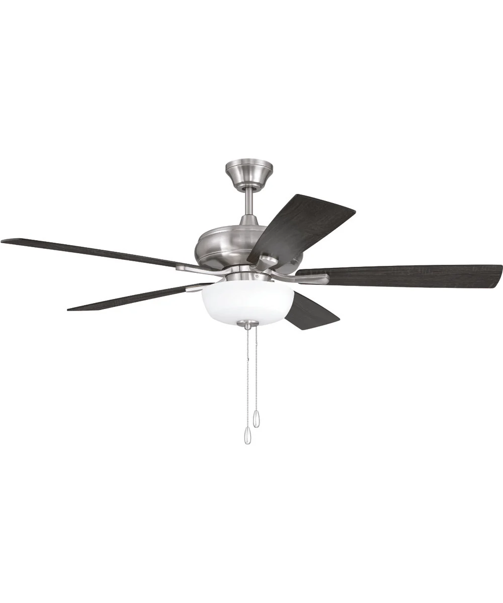 EOS 2 Light Frosted White Bowl 52" Ceiling Fan 2-Light Fan Brushed Polished Nickel - Image 4
