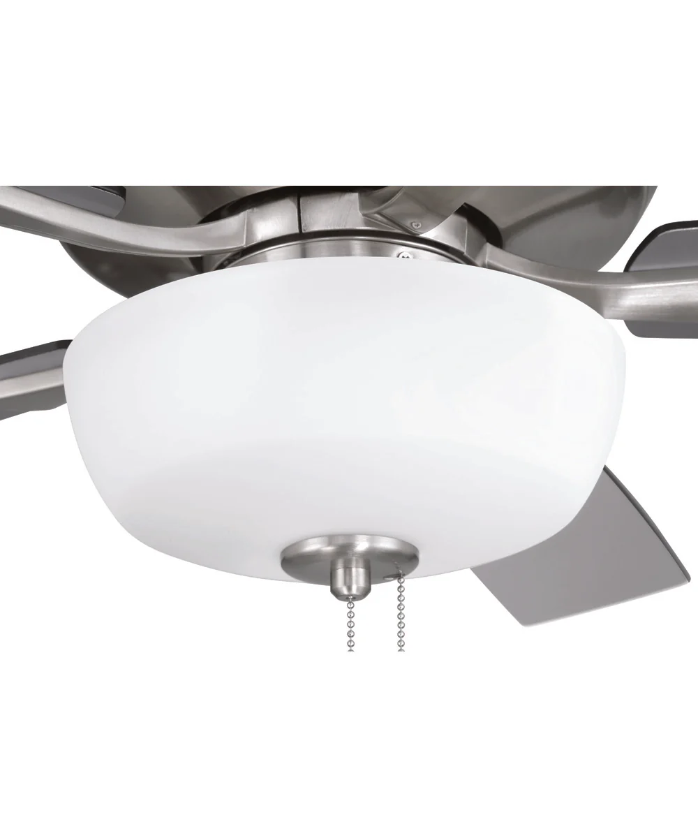 EOS 2 Light Frosted White Bowl 52" Ceiling Fan 2-Light Fan Brushed Polished Nickel - Image 9