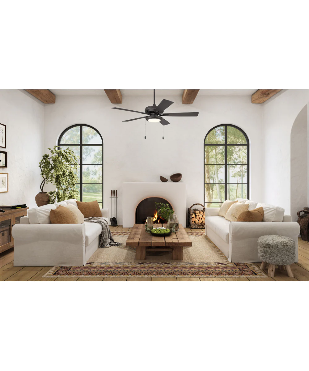 EOS Low Profile 1 bulb Frosted White 52" Ceiling Fan 1-Light Fan Classic Bronze - Image 2