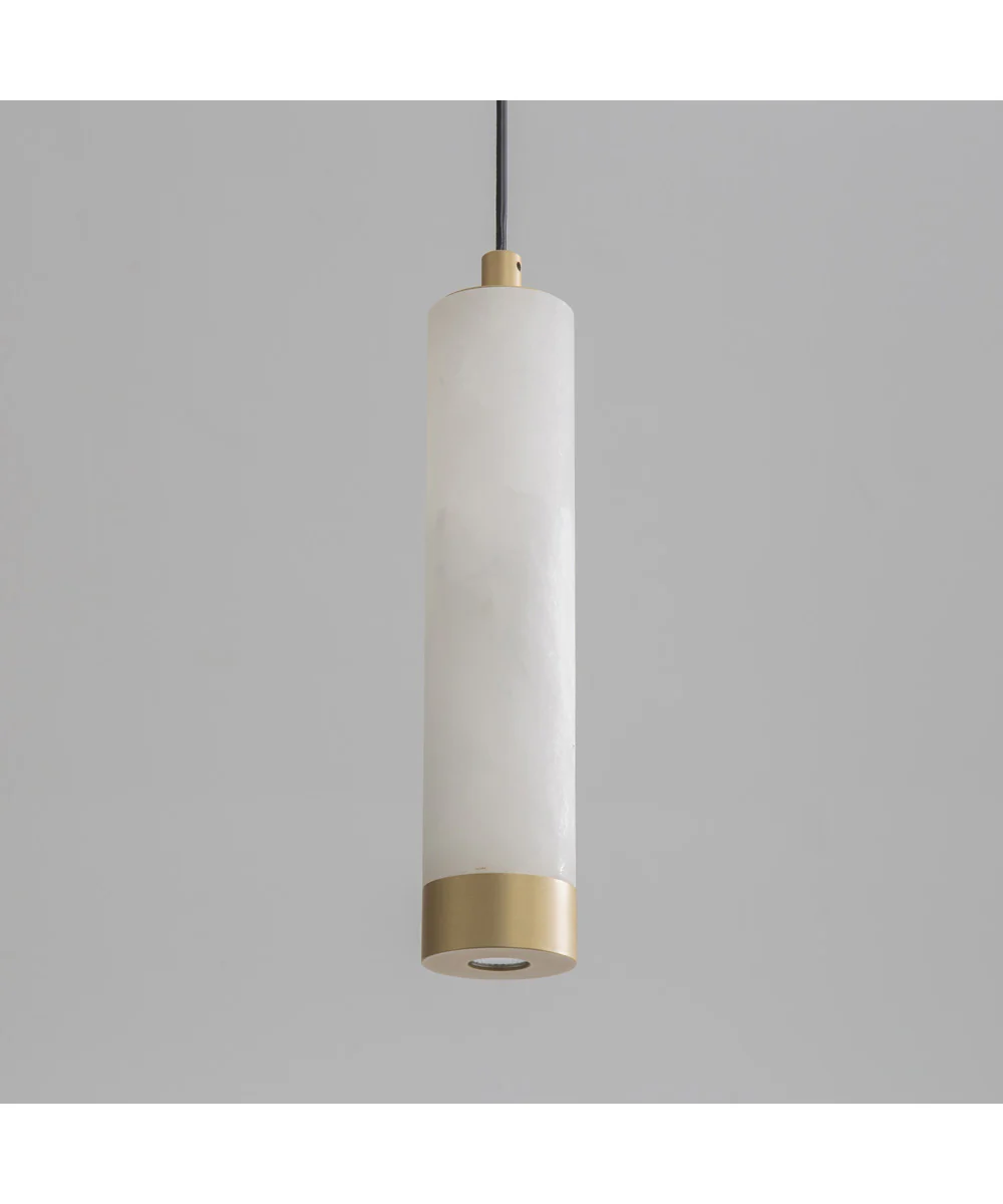 Aragon 9 inch LED Pendant White Alabaster / Gold - Image 2