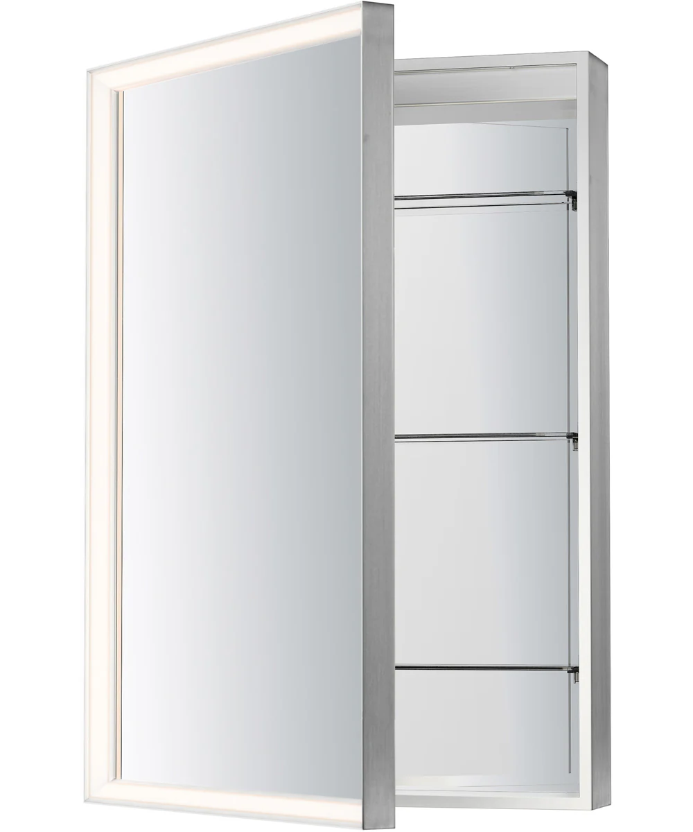 Bevel 24 inch x 36 inch Medicine Cabinet LED Mirror-3000K Satin Nickel - Image 2