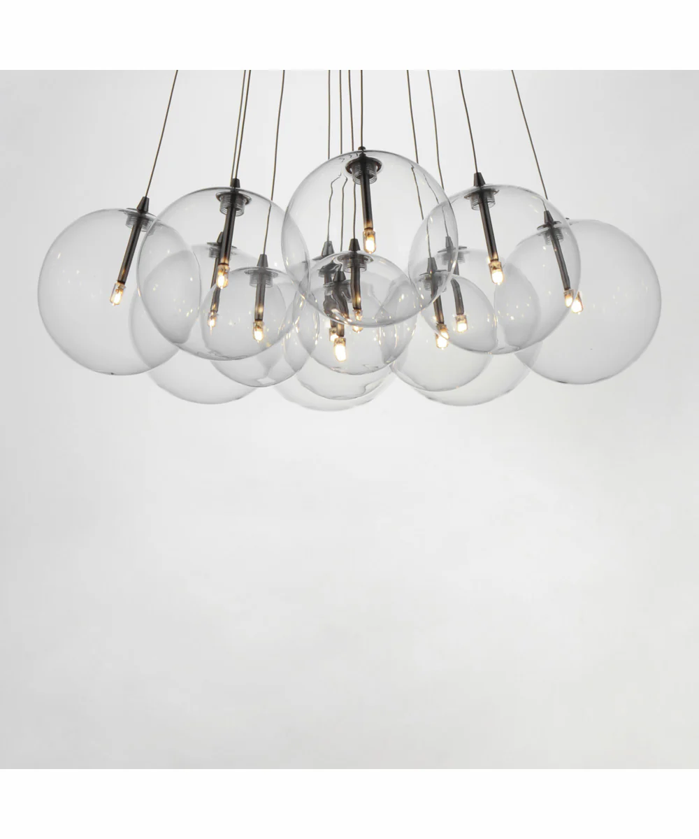 Burst 12-Light LED Pendant - Clear Satin Nickel - Image 4