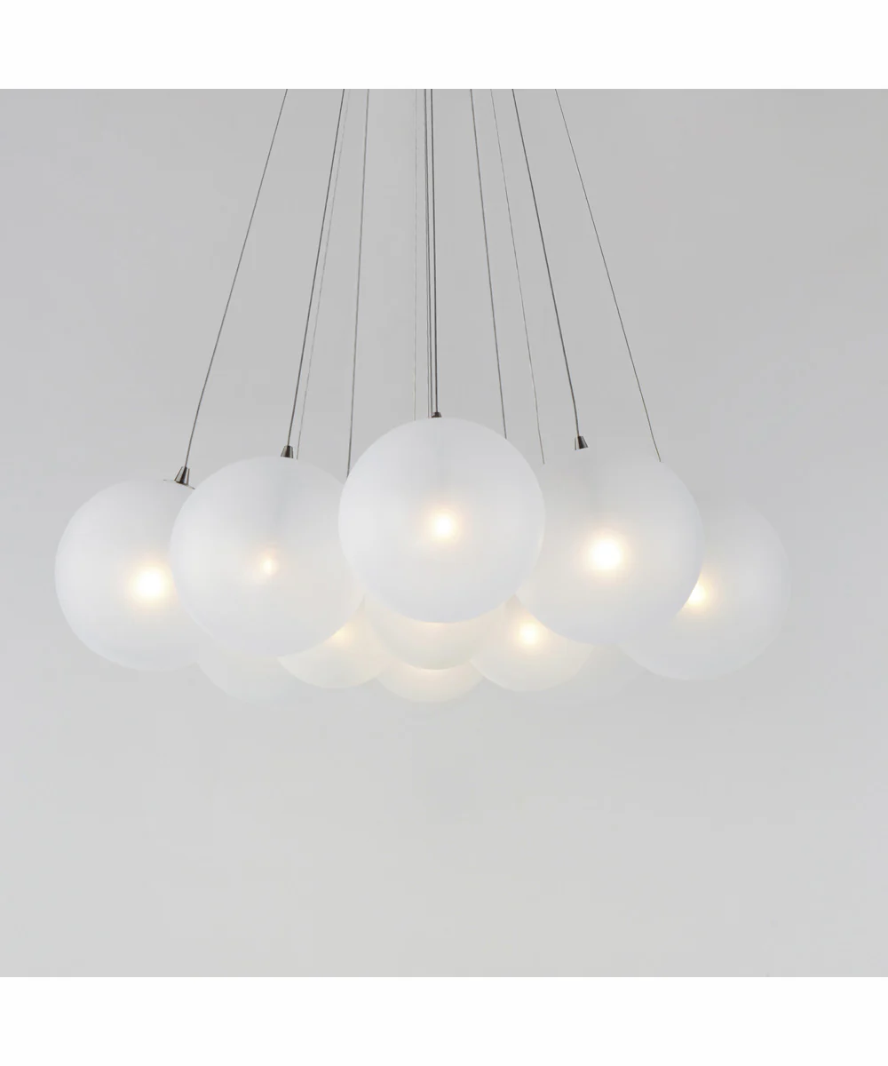 Burst 12-Light LED Pendant - Frost Satin Nickel - Image 2