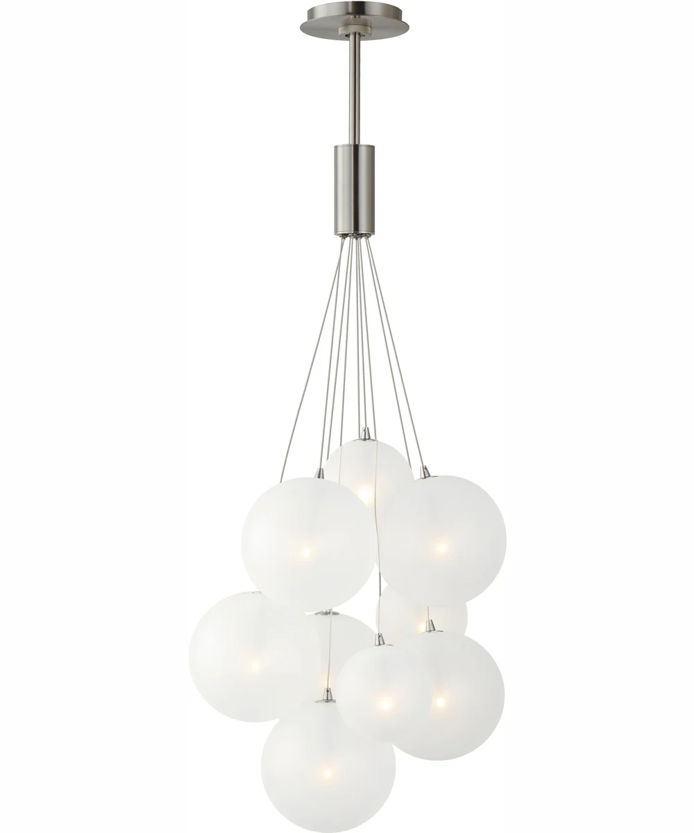 Burst 9-Light LED Pendant - Frost Satin Nickel