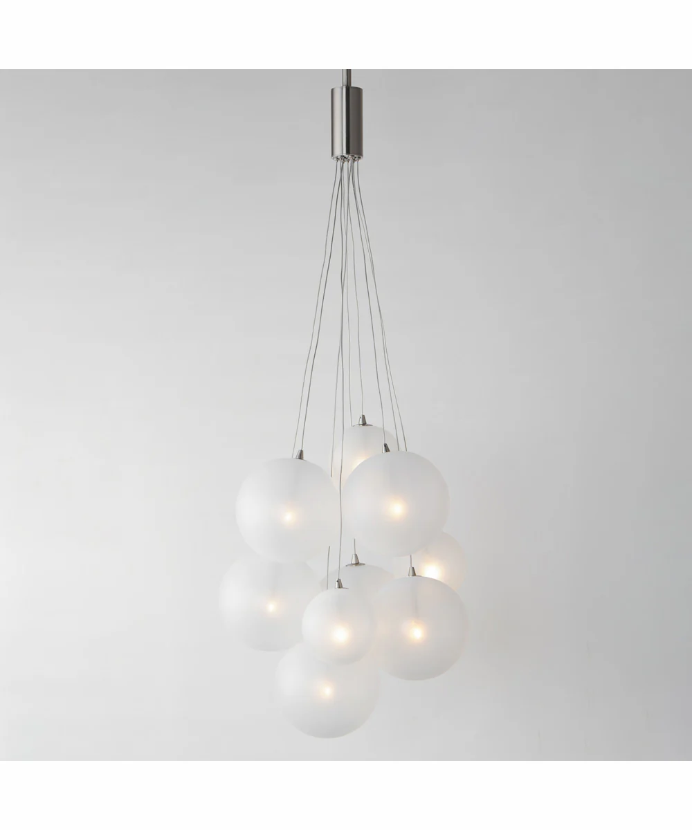 Burst 9-Light LED Pendant - Frost Satin Nickel - Image 2