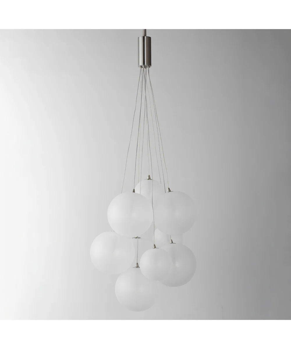 Burst 9-Light LED Pendant - Frost Satin Nickel - Image 3
